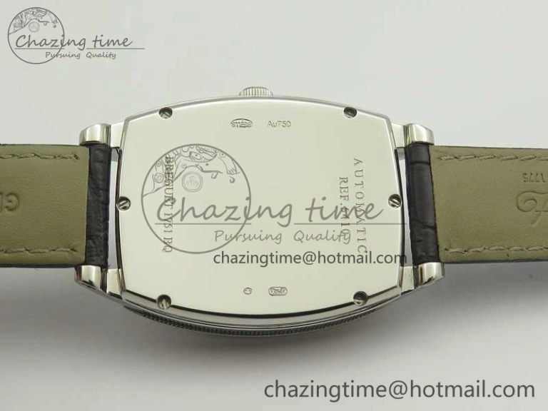 Sophisticated Heritage @12 big date SS HGF White Dial Black Roman Markers on Black Leather Strap A23J 5347