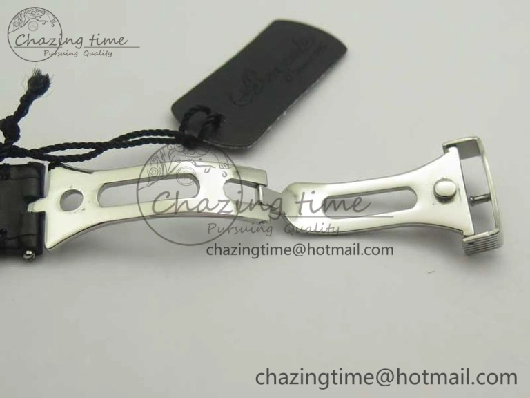 Sophisticated Heritage @12 big date SS HGF White Dial Black Roman Markers on Black Leather Strap A23J 5347