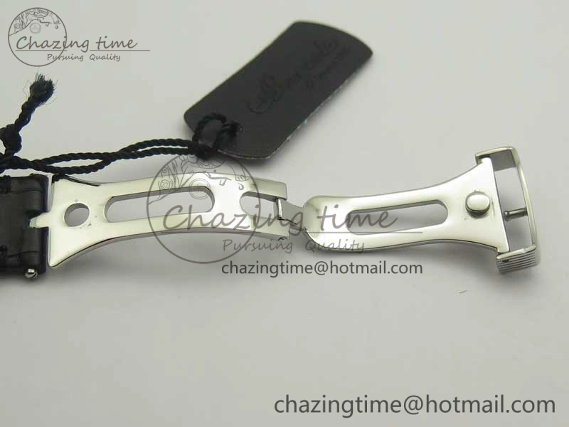 Sophisticated Heritage @12 big date SS HGF White Dial Black Roman Markers on Black Leather Strap A23J 5347