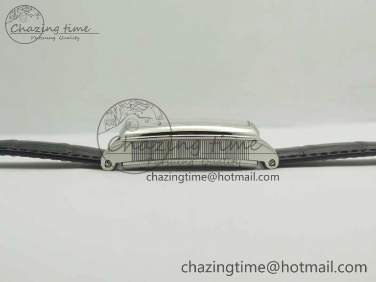 ComfortFit Heritage @12 big date SS HGF White Dial Blue Roman Markers on Black Leather Strap A23J 5348