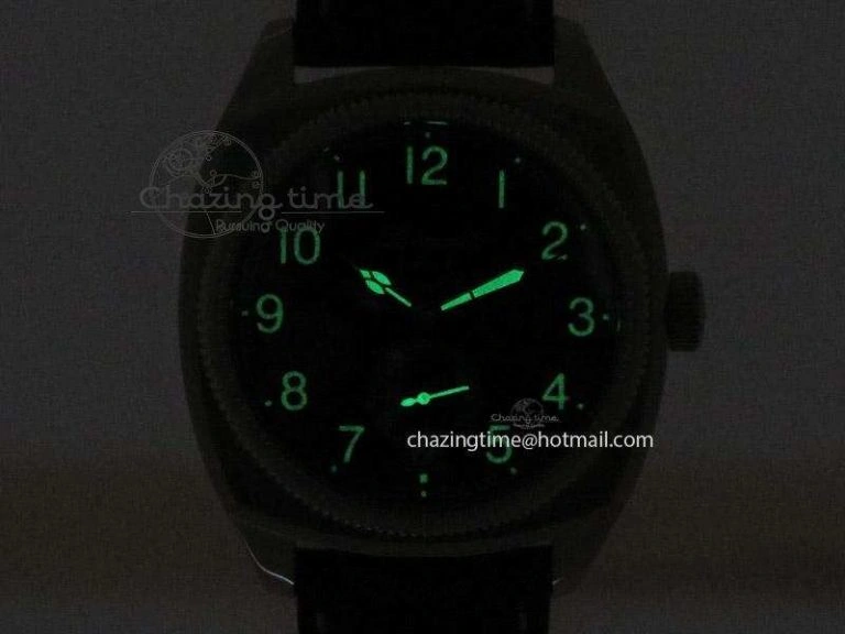 Premium Heritage 1935 SS TF 1:1 Best Edition Black Dial On Brown Leather Strap A23J 7597