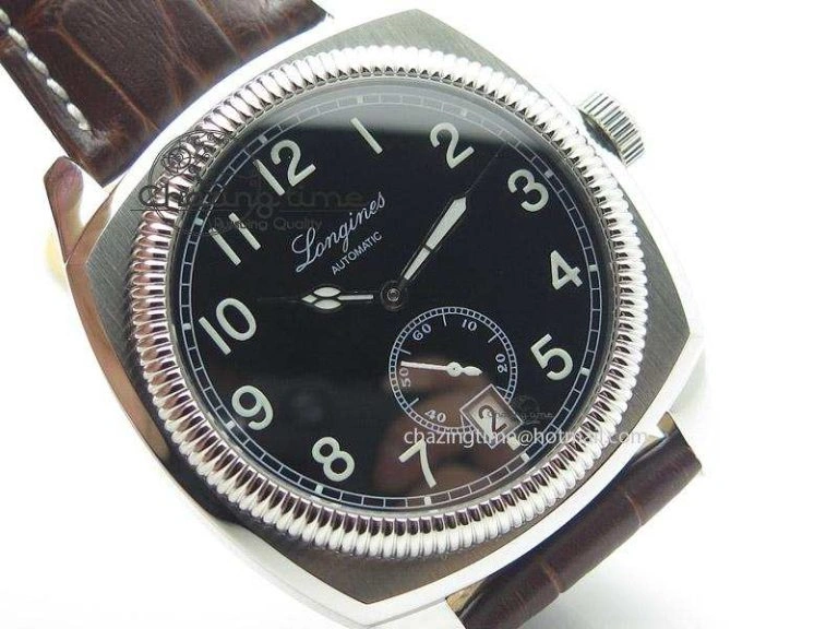 Premium Heritage 1935 SS TF 1:1 Best Edition Black Dial On Brown Leather Strap A23J 7597
