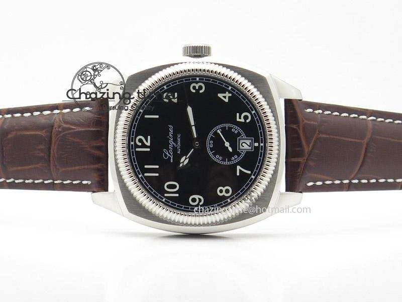 Premium Heritage 1935 SS TF 1:1 Best Edition Black Dial On Brown Leather Strap A23J 7597