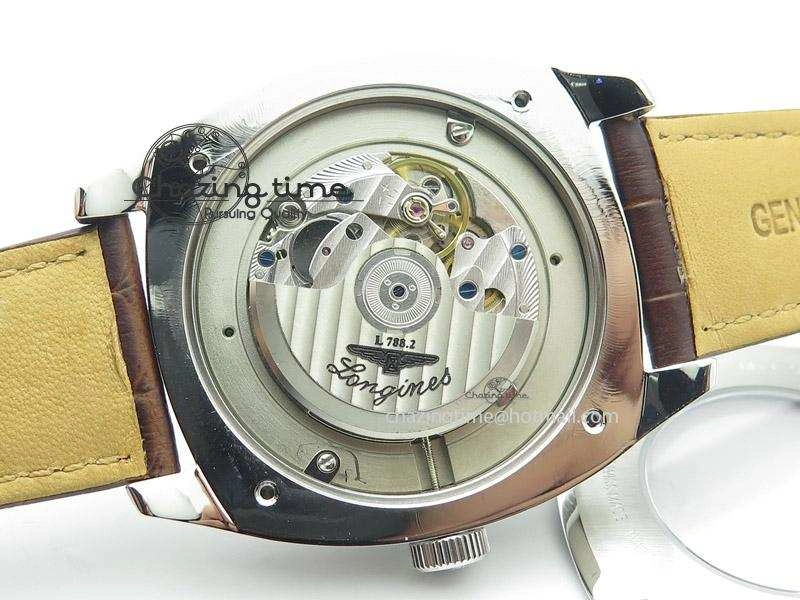 Premium Heritage 1935 SS TF 1:1 Best Edition Black Dial On Brown Leather Strap A23J 7597