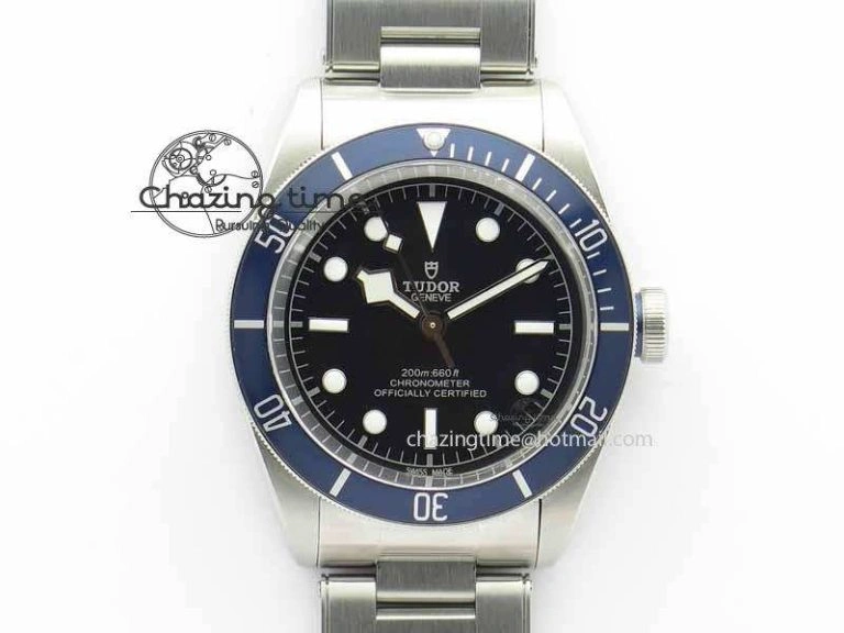 NewStyle Heritage 2016 Black Bay Shield ZF 1:1 Best Edition On SS Bracelet A2824 (Blue) Free Blue Strap 9777
