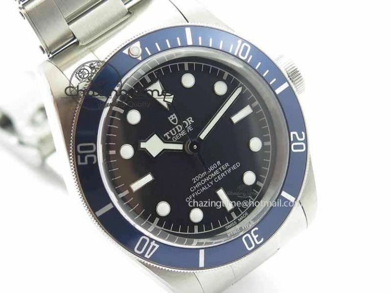NewStyle Heritage 2016 Black Bay Shield ZF 1:1 Best Edition On SS Bracelet A2824 (Blue) Free Blue Strap 9777
