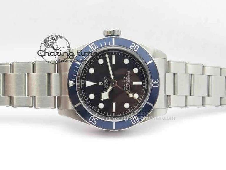 NewStyle Heritage 2016 Black Bay Shield ZF 1:1 Best Edition On SS Bracelet A2824 (Blue) Free Blue Strap 9777