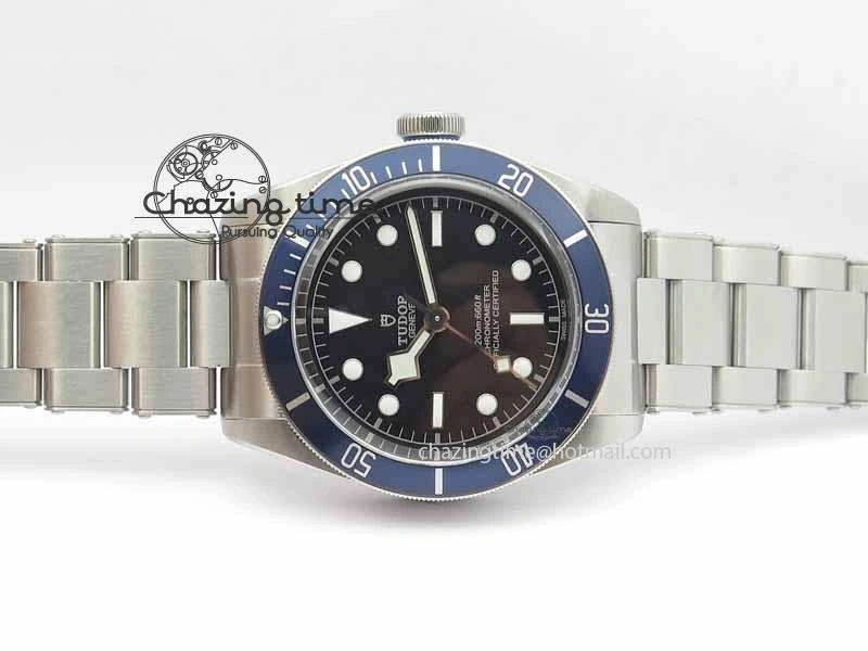NewStyle Heritage 2016 Black Bay Shield ZF 1:1 Best Edition On SS Bracelet A2824 (Blue) Free Blue Strap 9777