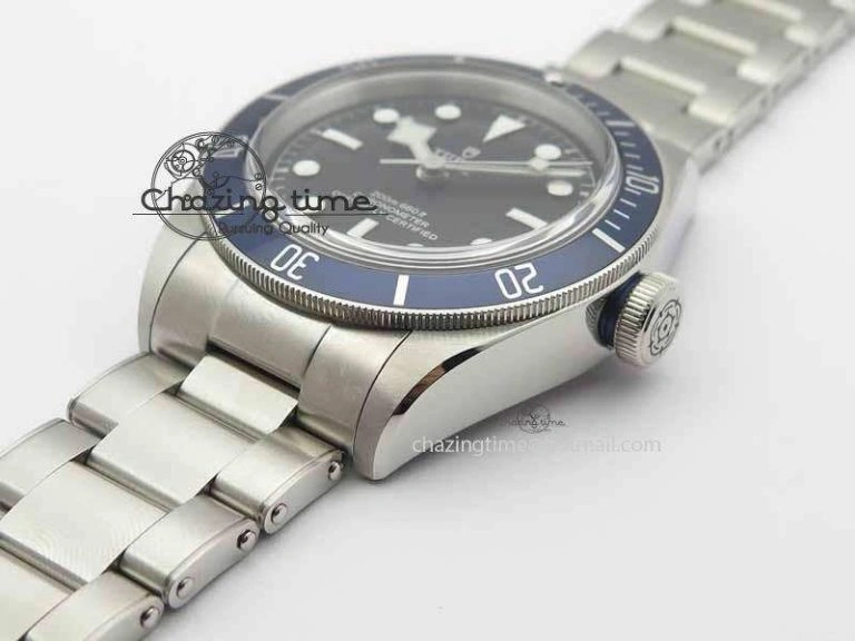 NewStyle Heritage 2016 Black Bay Shield ZF 1:1 Best Edition On SS Bracelet A2824 (Blue) Free Blue Strap 9777