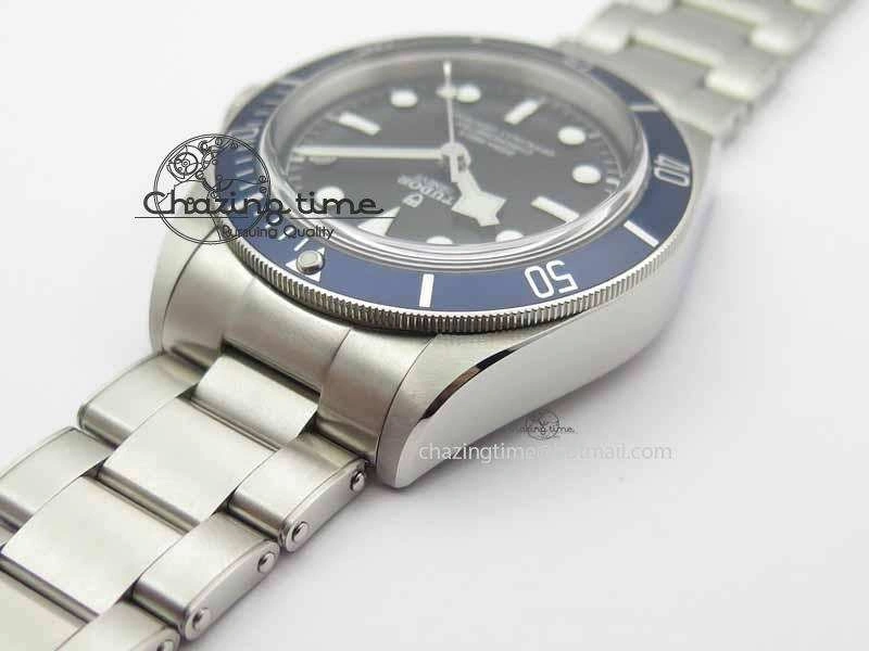 NewStyle Heritage 2016 Black Bay Shield ZF 1:1 Best Edition On SS Bracelet A2824 (Blue) Free Blue Strap 9777