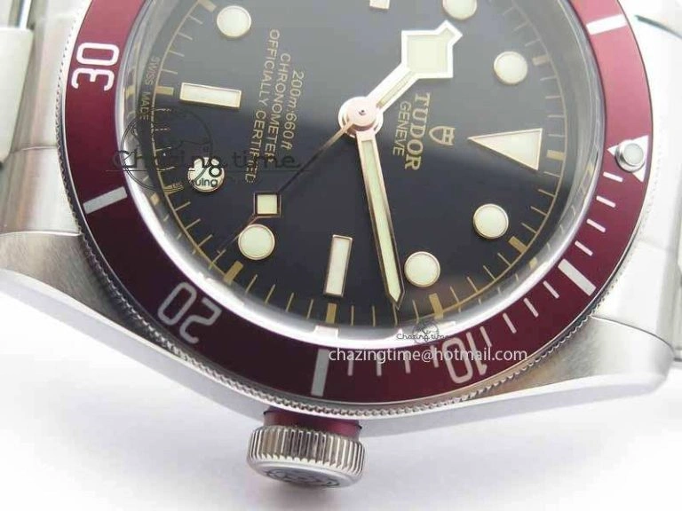 Heritage 2016 Black Bay Shield ZF 1:1 Best Edition On SS Bracelet A2824 (Red) Free Red Strap Lightweight 9776