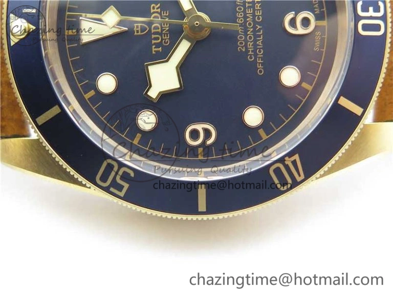 Practical Heritage Black Bay Bronze Blue XF 1:1 Best Edition on Aged Brown Leather Strap A5612 V3 (Free Nato Strap) 9758