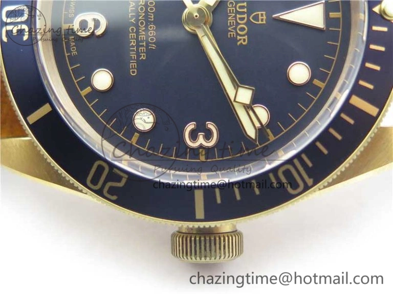 Practical Heritage Black Bay Bronze Blue XF 1:1 Best Edition on Aged Brown Leather Strap A5612 V3 (Free Nato Strap) 9758