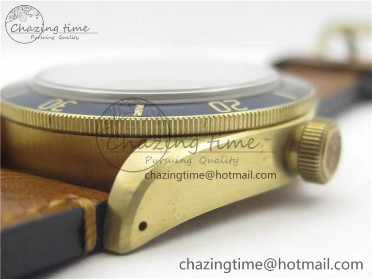 Practical Heritage Black Bay Bronze Blue XF 1:1 Best Edition on Aged Brown Leather Strap A5612 V3 (Free Nato Strap) 9758