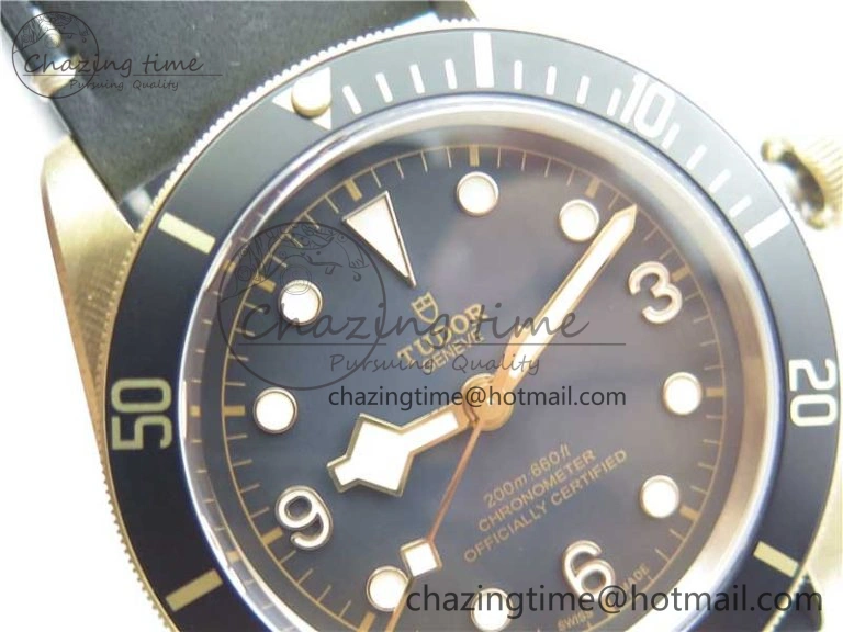 Affordable Heritage Black Bay Bronze Gray XF 1:1 Best Edition on Leather Strap A5612 (Free Nylon Strap) 9760
