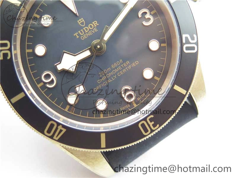 Affordable Heritage Black Bay Bronze Gray XF 1:1 Best Edition on Leather Strap A5612 (Free Nylon Strap) 9760