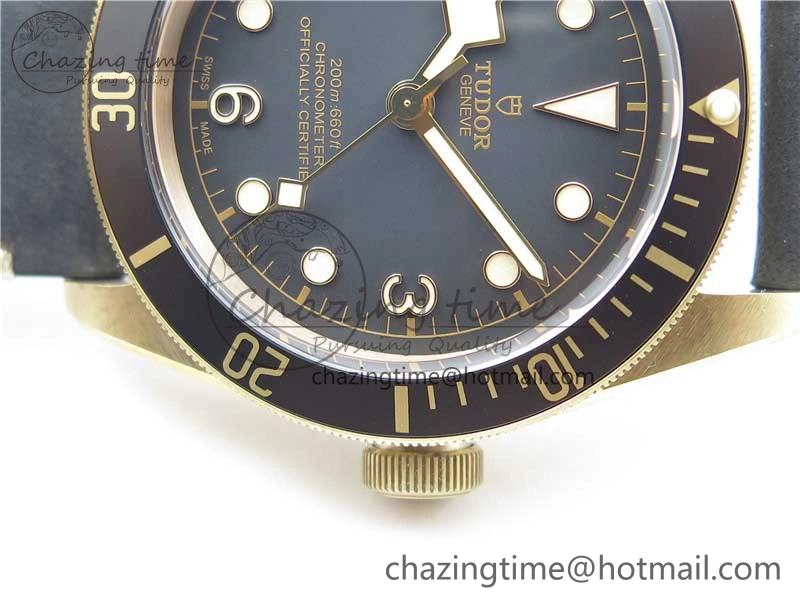 Affordable Heritage Black Bay Bronze Gray XF 1:1 Best Edition on Leather Strap A5612 (Free Nylon Strap) 9760