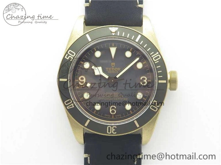 Effortless Heritage Black Bay Bronze Gray ZF 1:1 Best Edition on Leather Strap A 9759