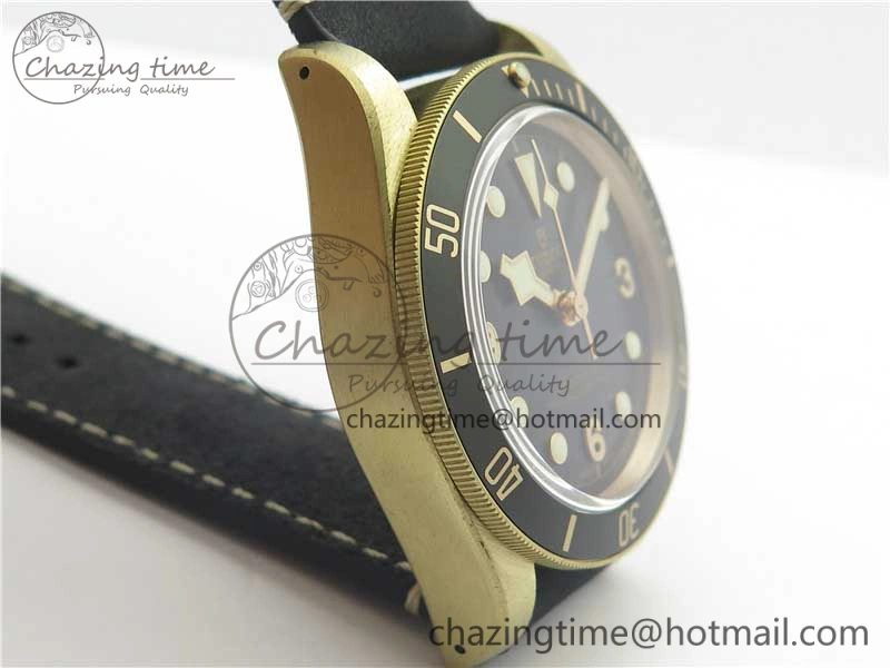 Effortless Heritage Black Bay Bronze Gray ZF 1:1 Best Edition on Leather Strap A 9759