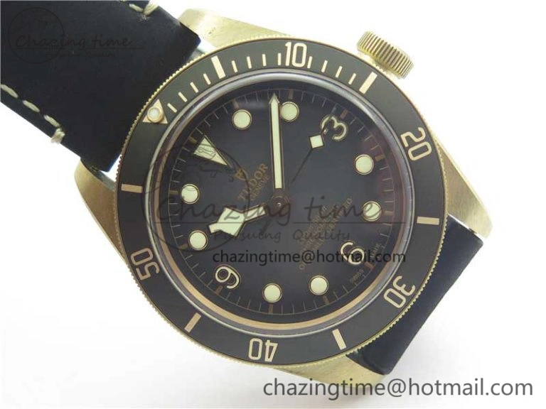 Effortless Heritage Black Bay Bronze Gray ZF 1:1 Best Edition on Leather Strap A 9759