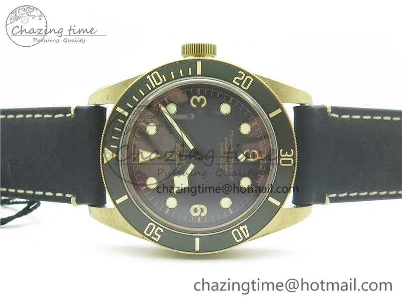 Effortless Heritage Black Bay Bronze Gray ZF 1:1 Best Edition on Leather Strap A 9759