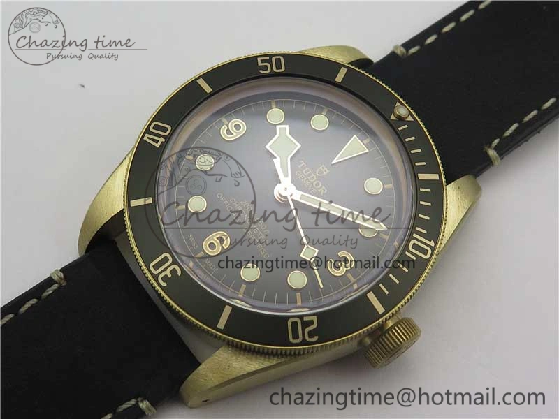 Effortless Heritage Black Bay Bronze Gray ZF 1:1 Best Edition on Leather Strap A 9759
