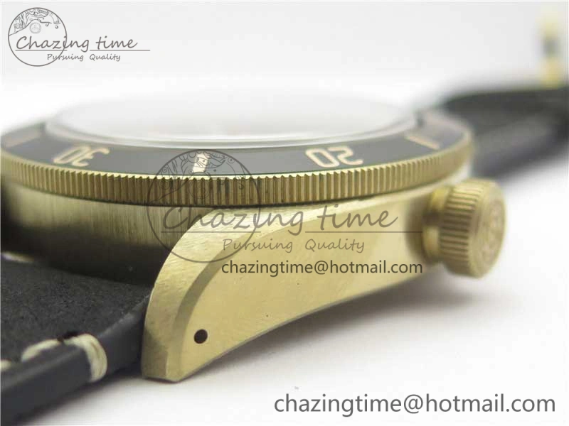 Effortless Heritage Black Bay Bronze Gray ZF 1:1 Best Edition on Leather Strap A 9759