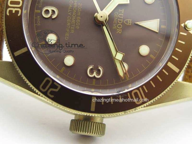 WeatherProof Heritage Black Bay Bronze V6F Best Edition On Brown Leather Strap A2824 ( Free Nato Strap ) V 9782