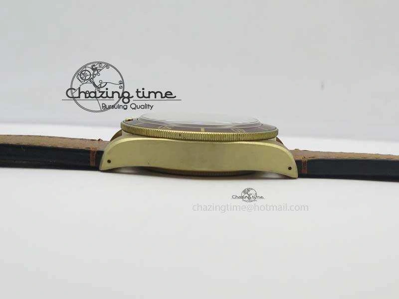 WeatherProof Heritage Black Bay Bronze V6F Best Edition On Brown Leather Strap A2824 ( Free Nato Strap ) V 9782
