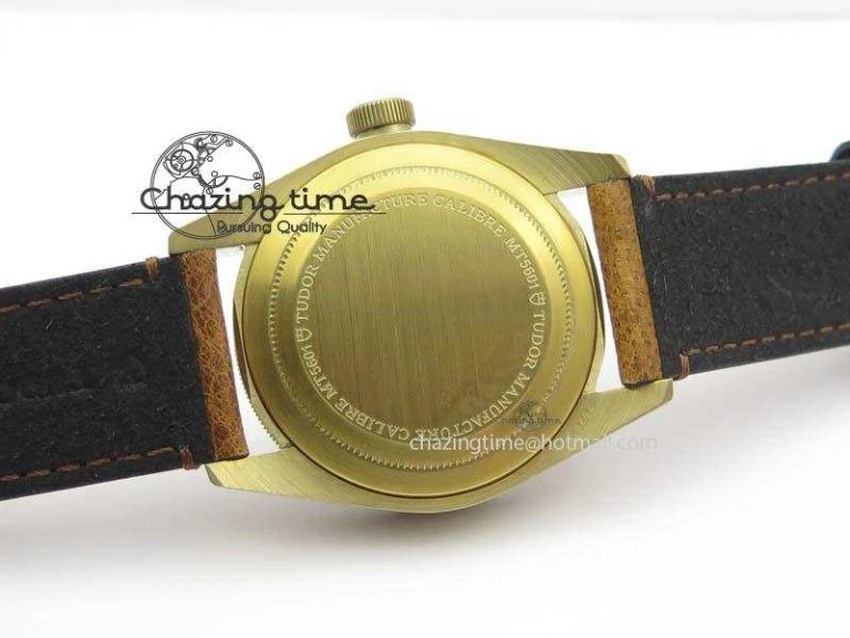 WeatherProof Heritage Black Bay Bronze V6F Best Edition On Brown Leather Strap A2824 ( Free Nato Strap ) V 9782