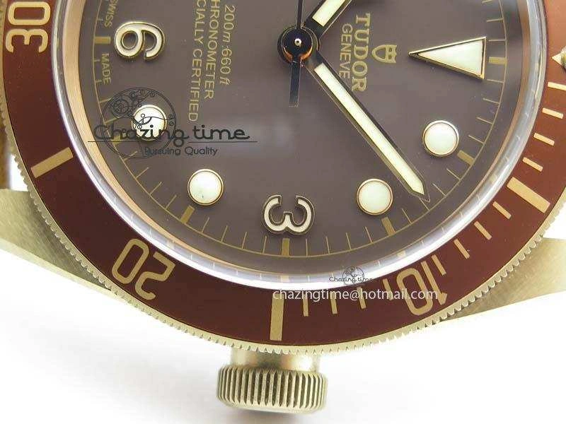Breathable Heritage Black Bay Bronze ZF 1:1 Best Edition On Aged Brown Leather Strap A2824 V 9783