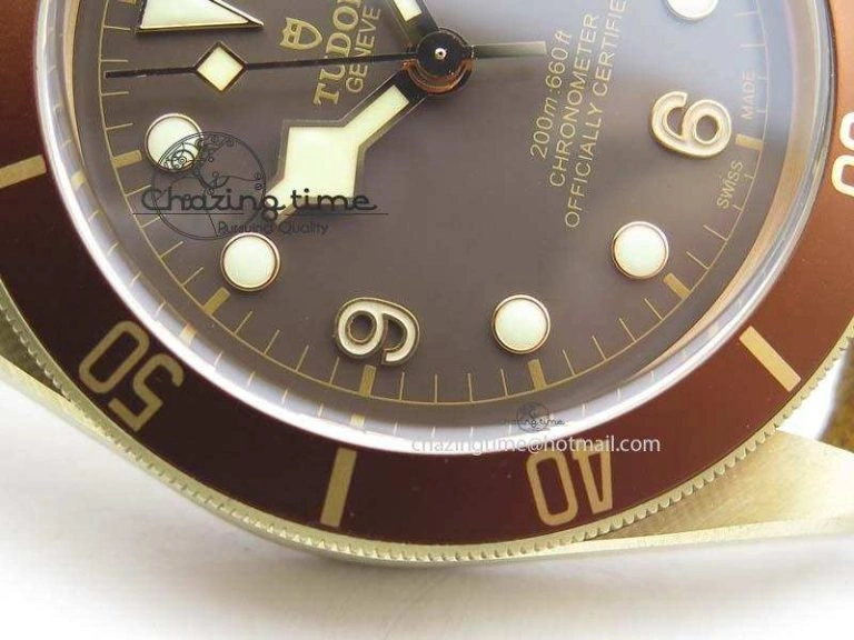 Breathable Heritage Black Bay Bronze ZF 1:1 Best Edition On Aged Brown Leather Strap A2824 V 9783