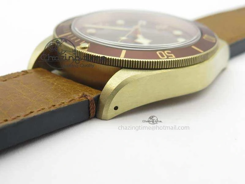 Breathable Heritage Black Bay Bronze ZF 1:1 Best Edition On Aged Brown Leather Strap A2824 V 9783