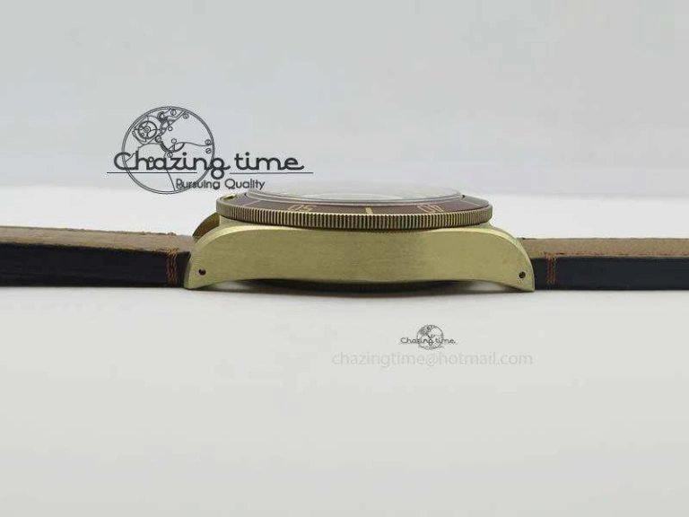Breathable Heritage Black Bay Bronze ZF 1:1 Best Edition On Aged Brown Leather Strap A2824 V 9783