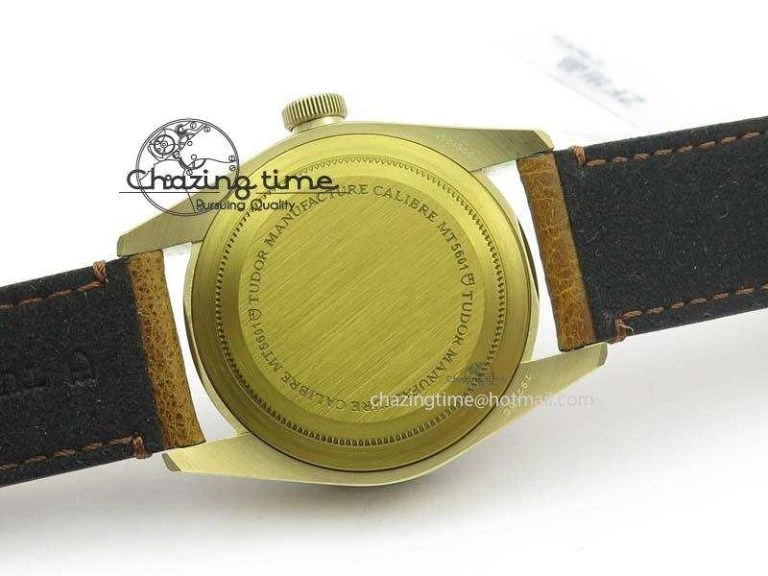 Breathable Heritage Black Bay Bronze ZF 1:1 Best Edition On Aged Brown Leather Strap A2824 V 9783