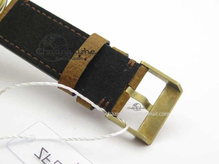 Breathable Heritage Black Bay Bronze ZF 1:1 Best Edition On Aged Brown Leather Strap A2824 V 9783