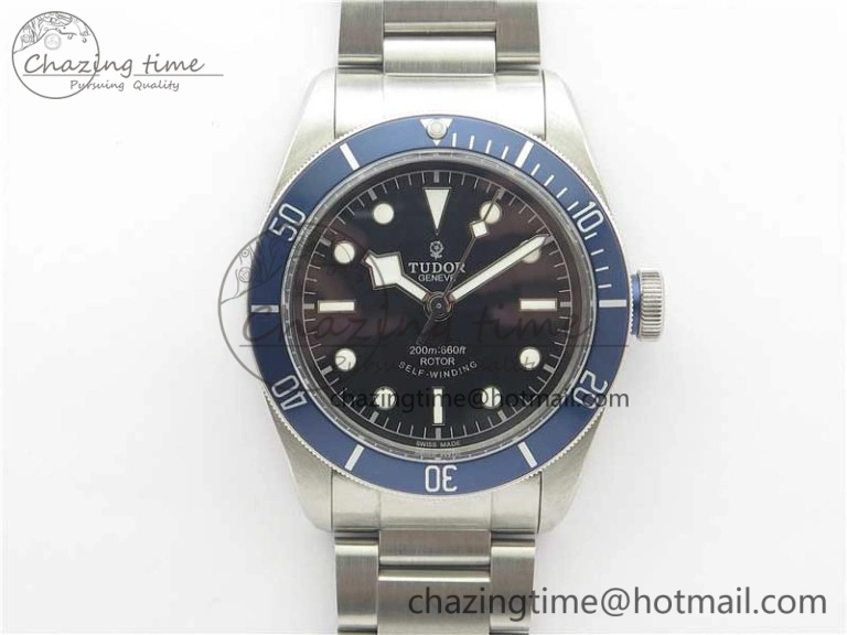 EasyCare Heritage Black Bay M79230B-0008 SS ZF 1:1 Best Edition Blue Bezel Black Dial on SS Bracelet A2824 (Free box) 9761