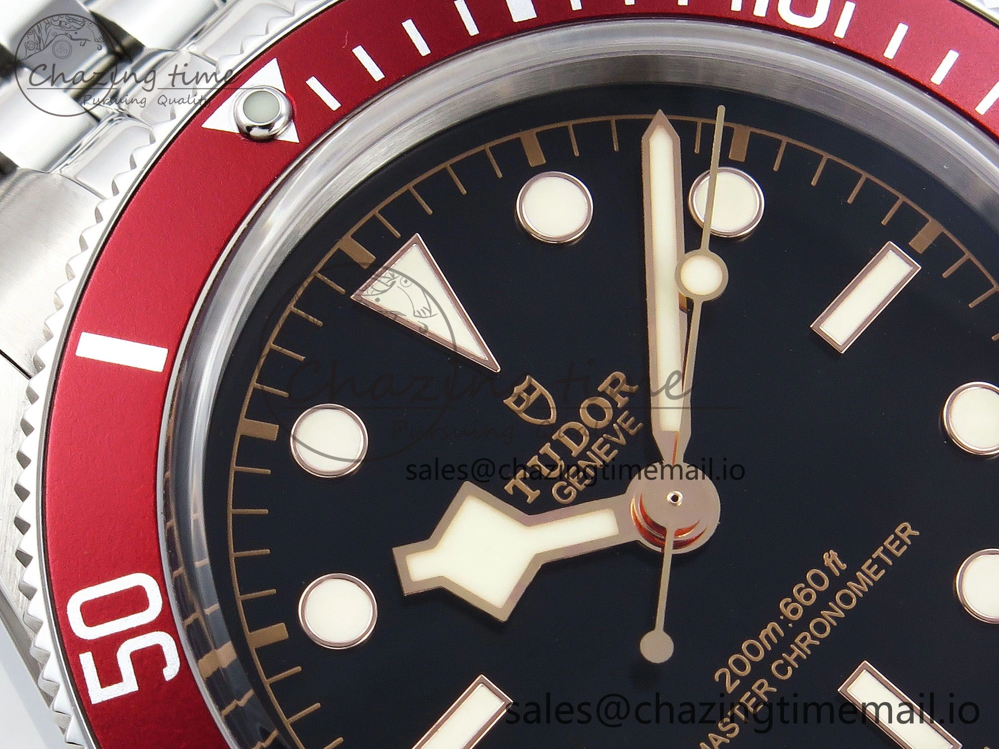 Functional Heritage Black Bay Red Bezel ZF 1:1 Best Edition on SS Jubilee Bracelet A 9736