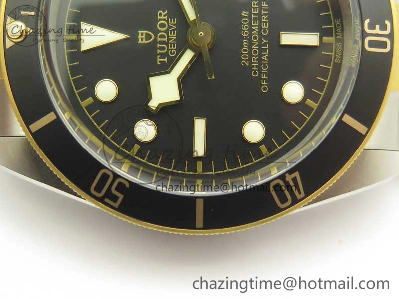 TopPick Heritage Black Bay S&G 2017 ZF 1:1 Best Edition On SS YG Bracelet A2824 ( Free Nylon Strap) 9767