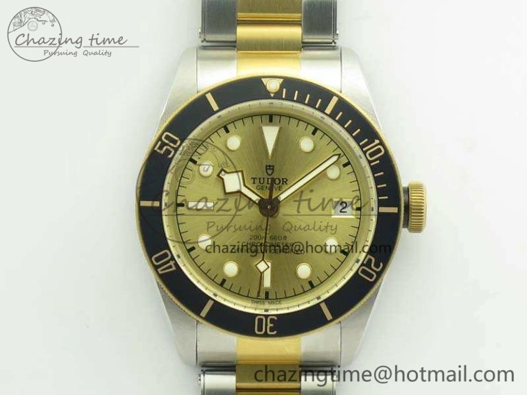 ZipUp Heritage Black Bay SS YG 2017 ZF 1:1 Best Edition Gold Dial On SS Bracelet A 9770