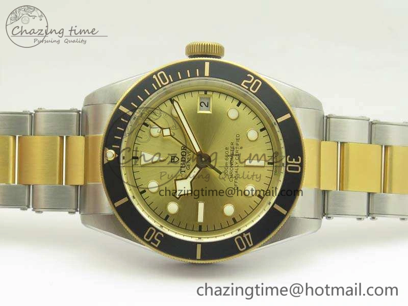 ZipUp Heritage Black Bay SS YG 2017 ZF 1:1 Best Edition Gold Dial On SS Bracelet A 9770