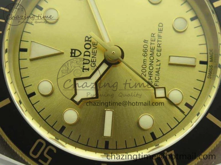 ZipUp Heritage Black Bay SS YG 2017 ZF 1:1 Best Edition Gold Dial On SS Bracelet A 9770