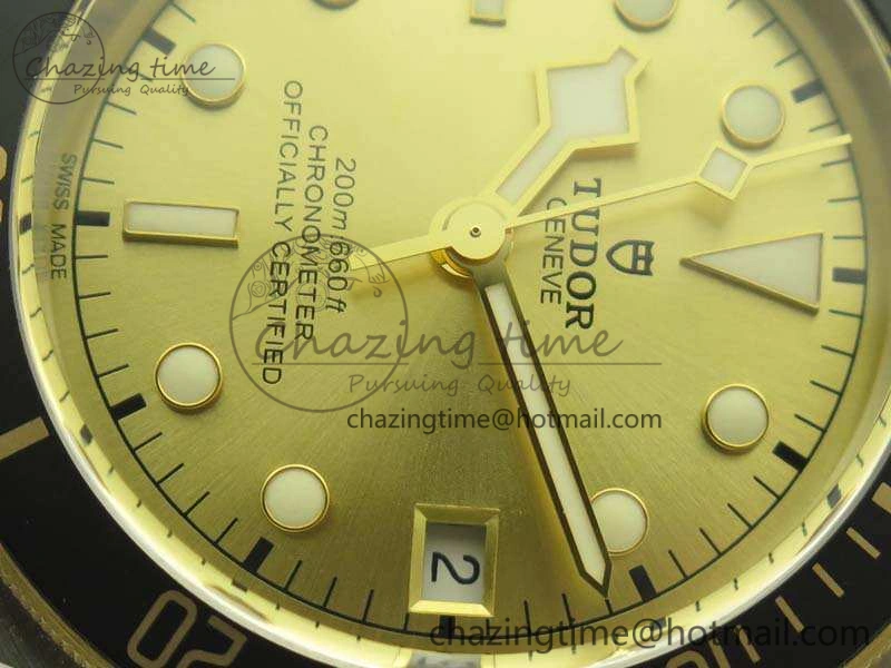 ZipUp Heritage Black Bay SS YG 2017 ZF 1:1 Best Edition Gold Dial On SS Bracelet A 9770