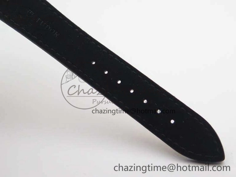 SmoothTexture Heritage Chrono 79350 SS Best Edition Black Dial On Leather Strap A 9771