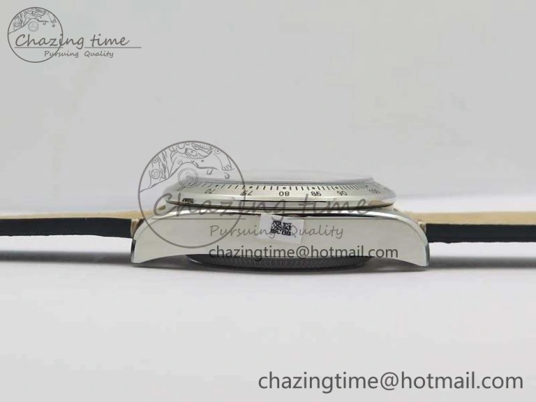 SmoothTexture Heritage Chrono 79350 SS Best Edition Black Dial On Leather Strap A 9771