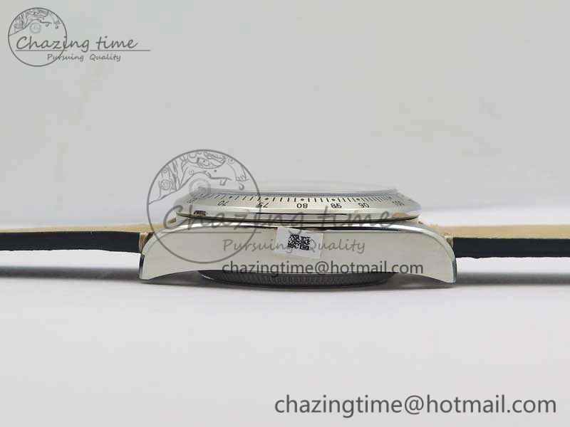 SmoothTexture Heritage Chrono 79350 SS Best Edition Black Dial On Leather Strap A 9771