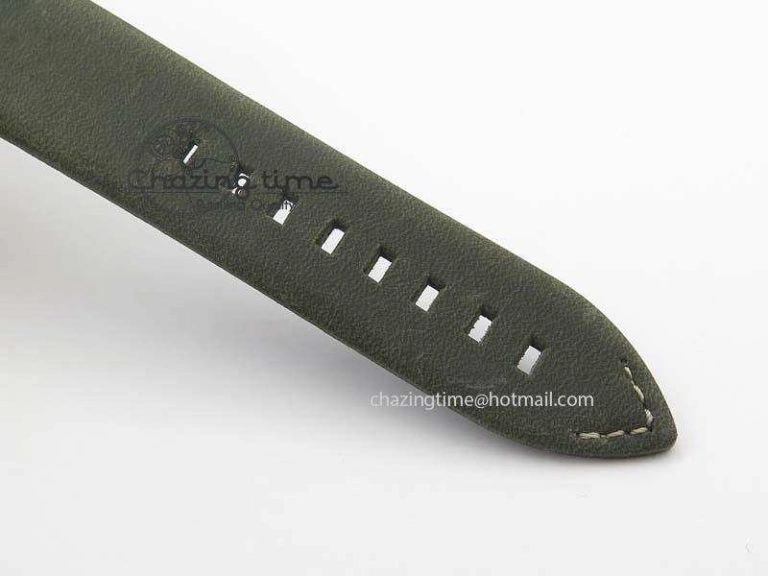 ZeroBulk Heritage Pilot Ton-Up Aged SS Case Gray Dial On Green Leather Strap Jap Quartz 10035