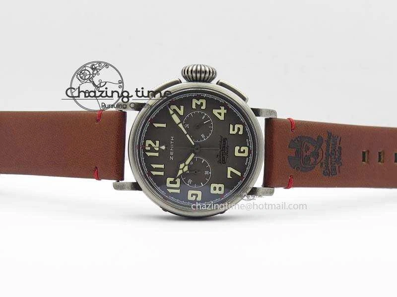 Heritage Pilot Ton-Up Aged SS Case Gray Dial On Leather Strap Jap Quartz WeatherProof 10036