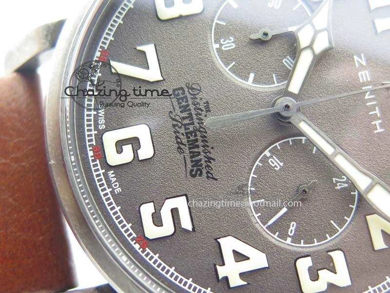 Heritage Pilot Ton-Up Aged SS Case Gray Dial On Leather Strap Jap Quartz WeatherProof 10036