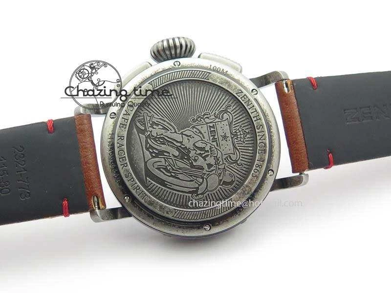 Heritage Pilot Ton-Up Aged SS Case Gray Dial On Leather Strap Jap Quartz WeatherProof 10036